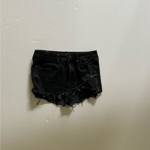 American Eagle Size 0 Black Ripped Jean Shorts